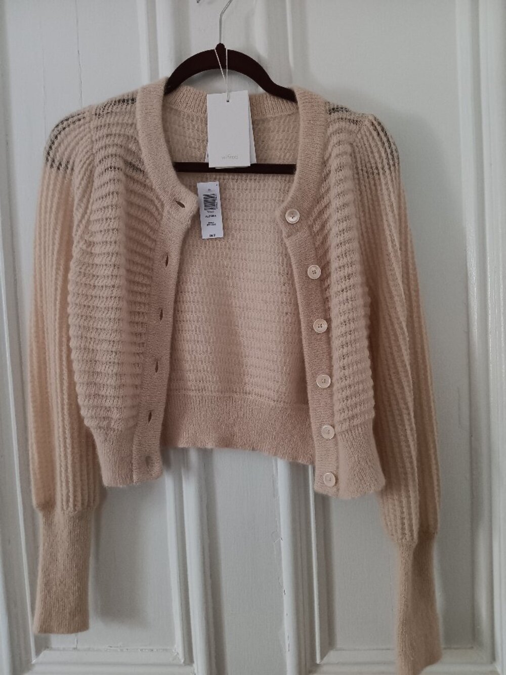 ARITZIA WILFRED ALESSIA MOHAIR CARDIGAN WOMENS XS DAINTY COTTAGECORE